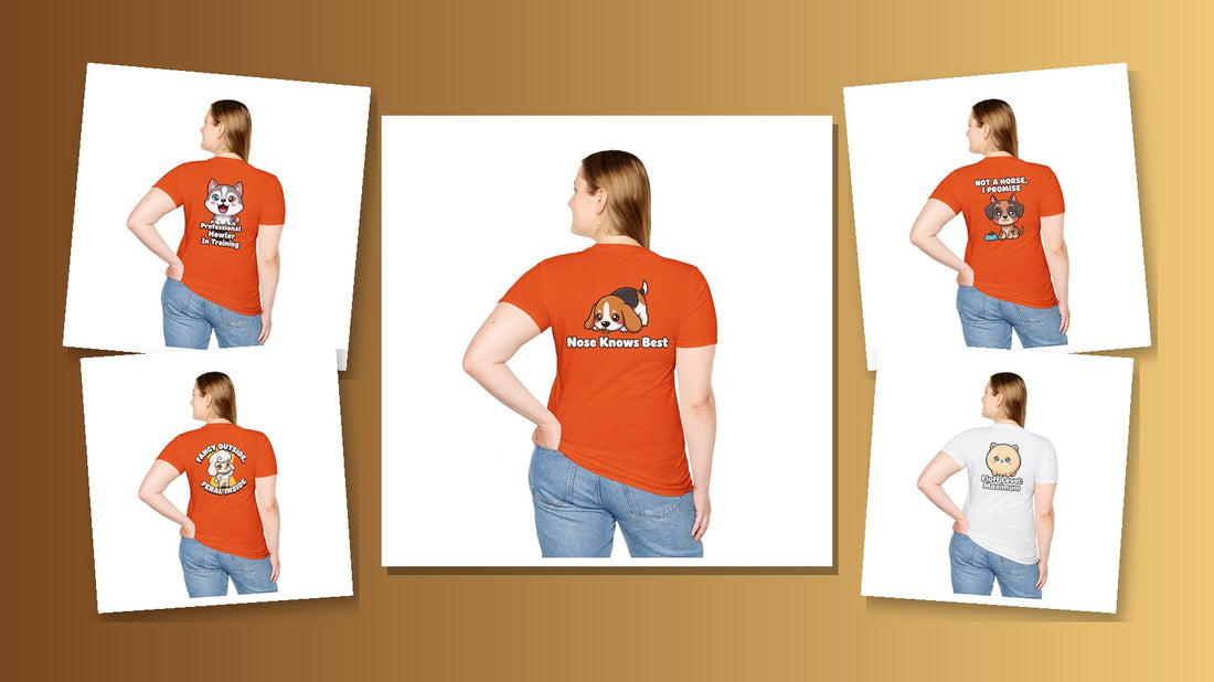 Cute dog breed t-shirts collage
