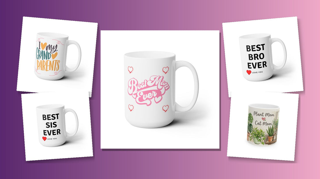 Family gift mugs for mom sister brother grandparents collage