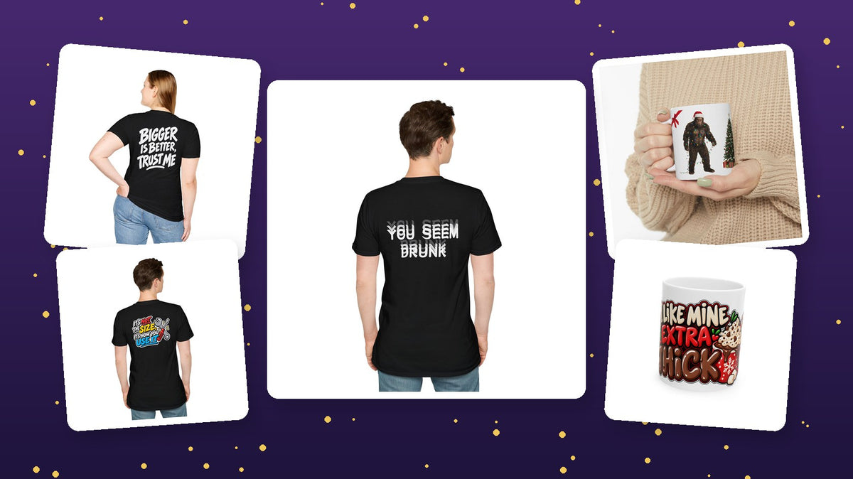 White elephant gift ideas: funny gag shirts and mugs