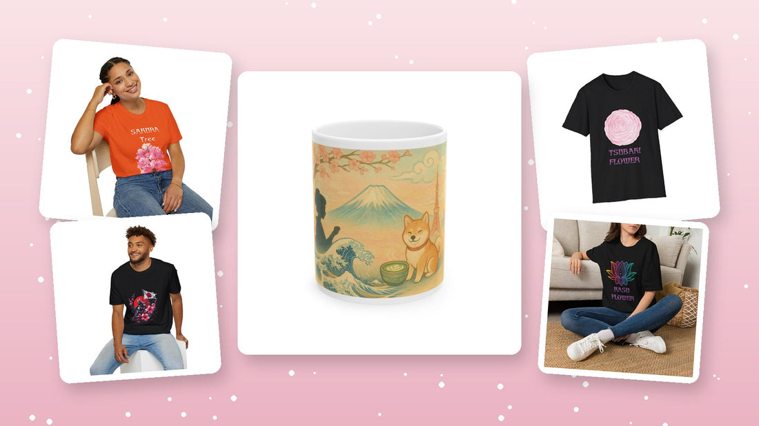 Japanese art gifts: sakura shirts and samurai mugs