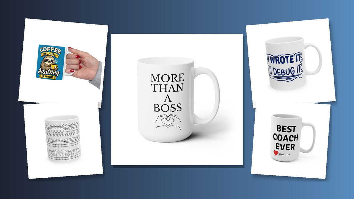 Funny office and coworker coffee mugs collage