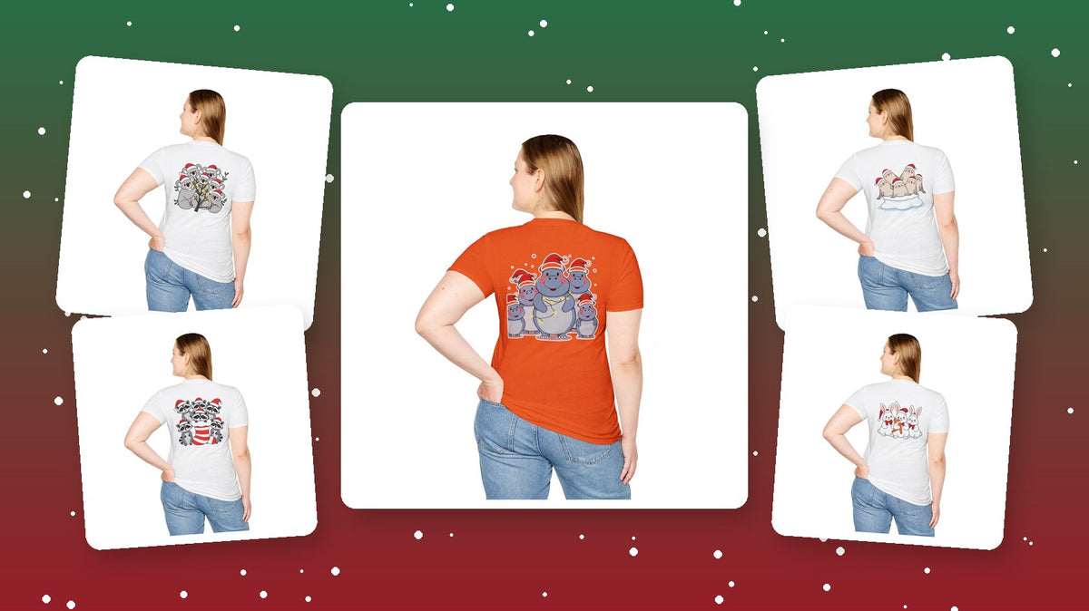 Cute Christmas animal family t-shirts