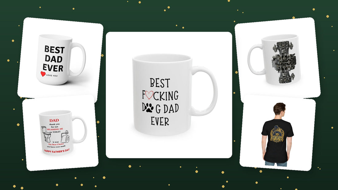 Christmas gifts for dad: Best Dad Ever mugs, mechanic mug and cat dad shirt