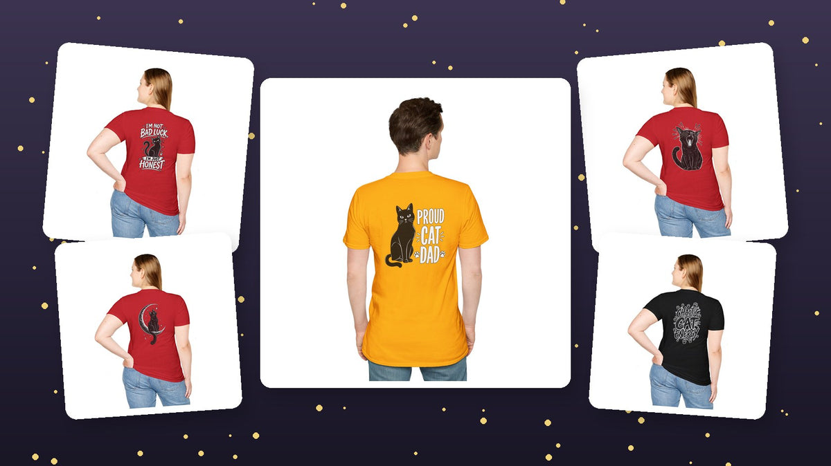 Black cat shirts and funny cat t-shirts