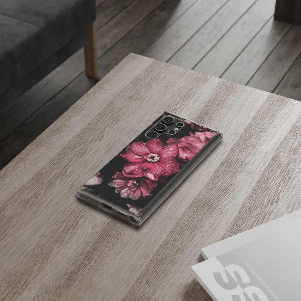 Pink Flowers Clear Cases iPhone Case Samsung Phone Case Unique Gift Cute Phone Cover Unique iPhone 17 Pro Max Phone Case