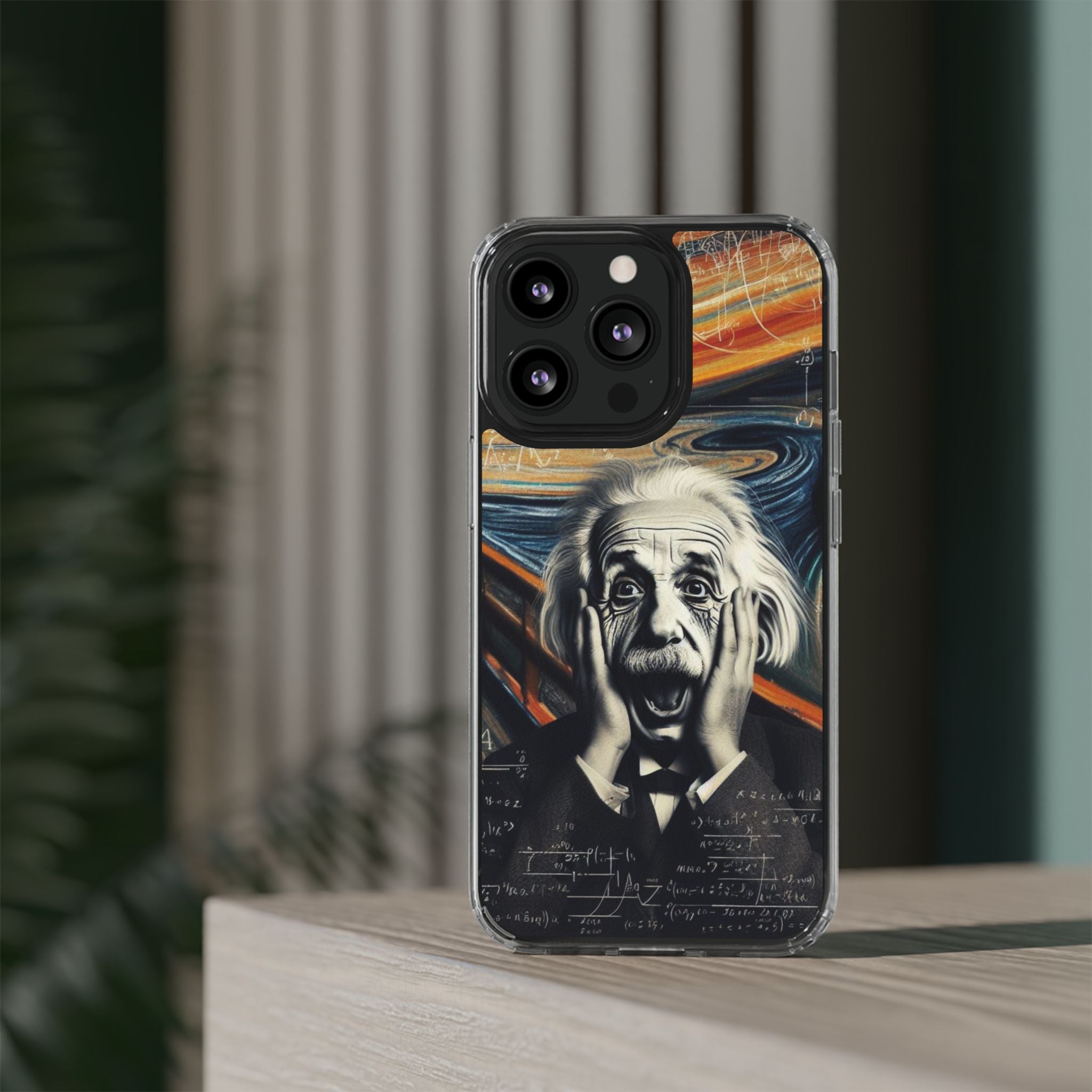 Funny Einstein Clear Phone Cases Edvard Munch Scream Unique iPhone Samsung Cases