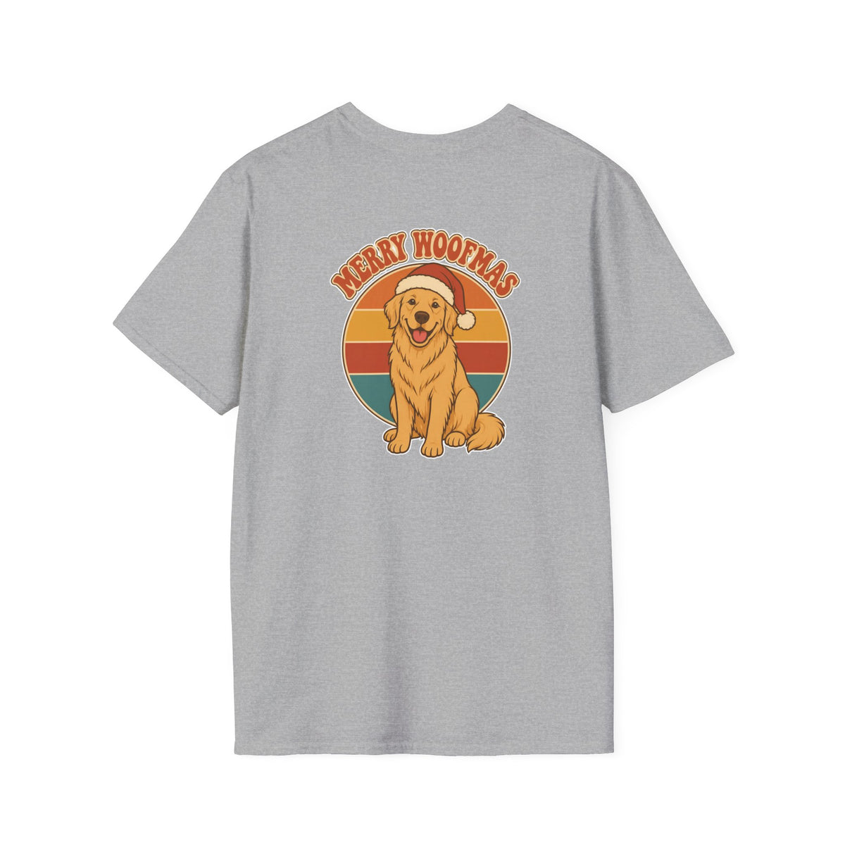 Retro Christmas Dog T-Shirt Merry Woofmas Vintage Dog Lover Shirt Unisex Softstyle Tee Christmas Gift