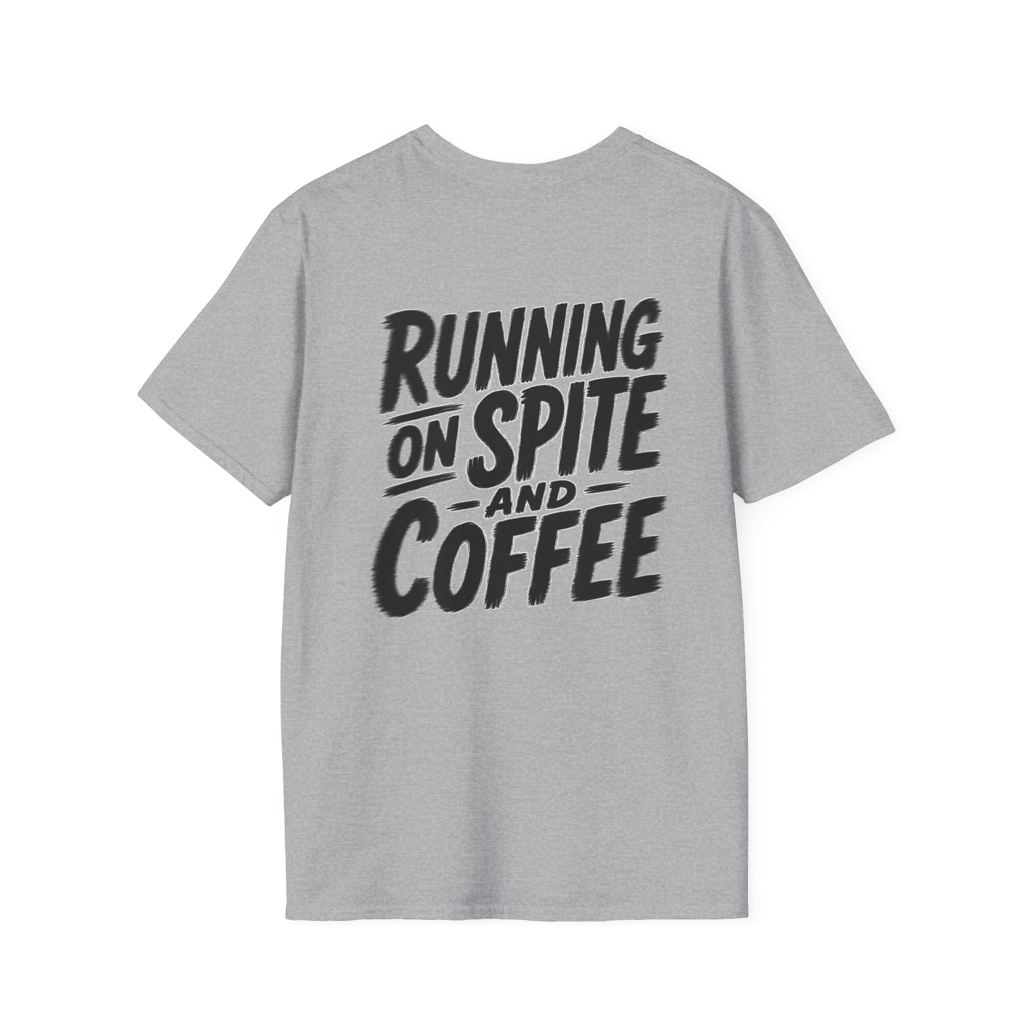 Funny Dark Humor Tshirt Running on Spite and Coffee Shirt — Dark Humor Coffee Lover Graphic Tee