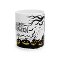 Happy Halloween Angry Smiling Pumpkins Spooky Bats Cat Coffee Mug Gift New 11oz