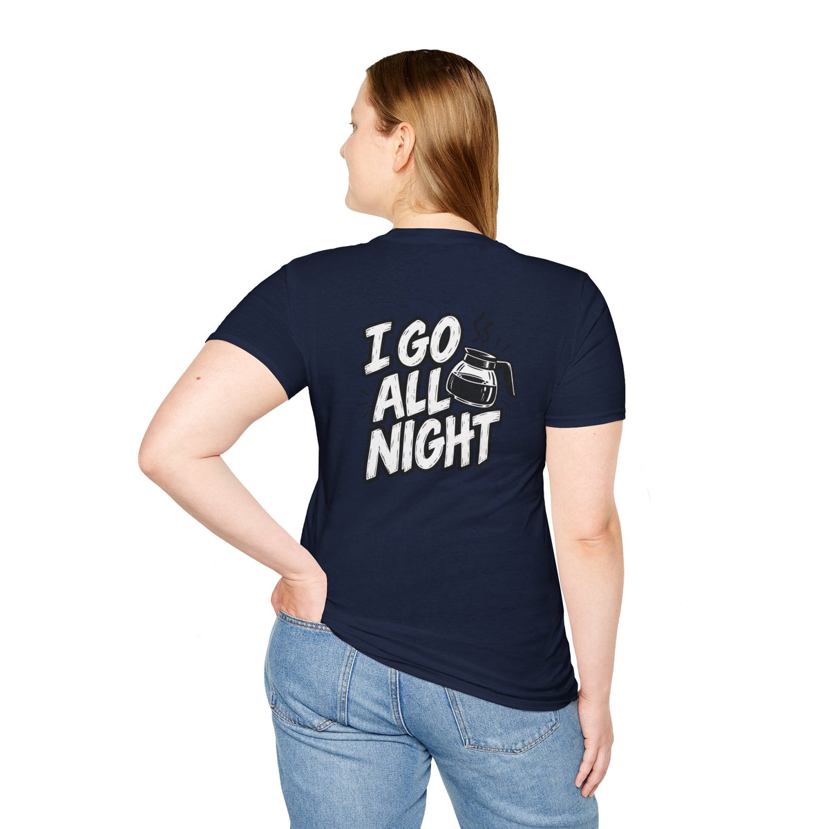Dark Humor Funny Coffee Shirt I Go All Night Novelty Coffee Lover Graphic Tee Unique Tshirt Gift