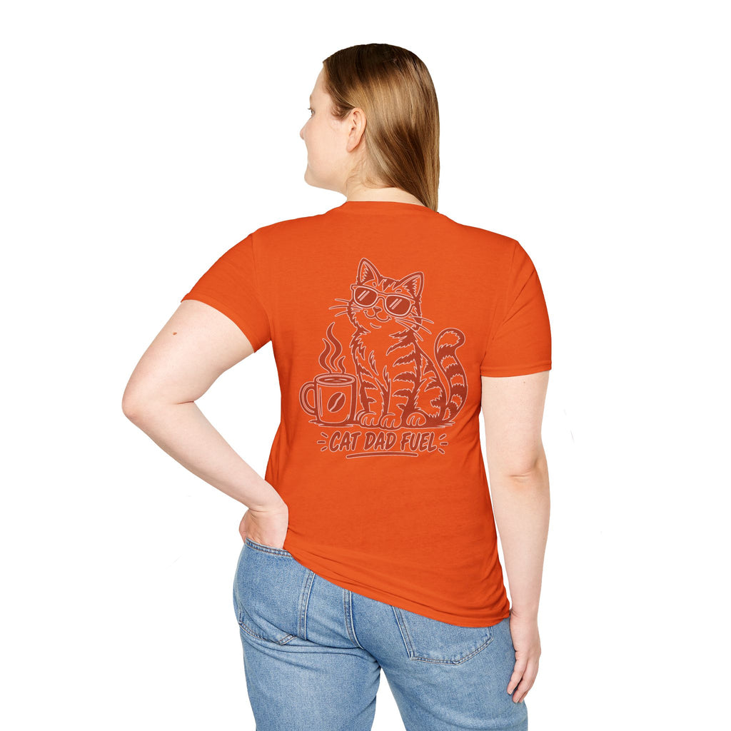 Cat Dad Shirt Cat Dad Fuel Funny Coffee Cat Lover Graphic Tee Unique Gift Funny Tshirt