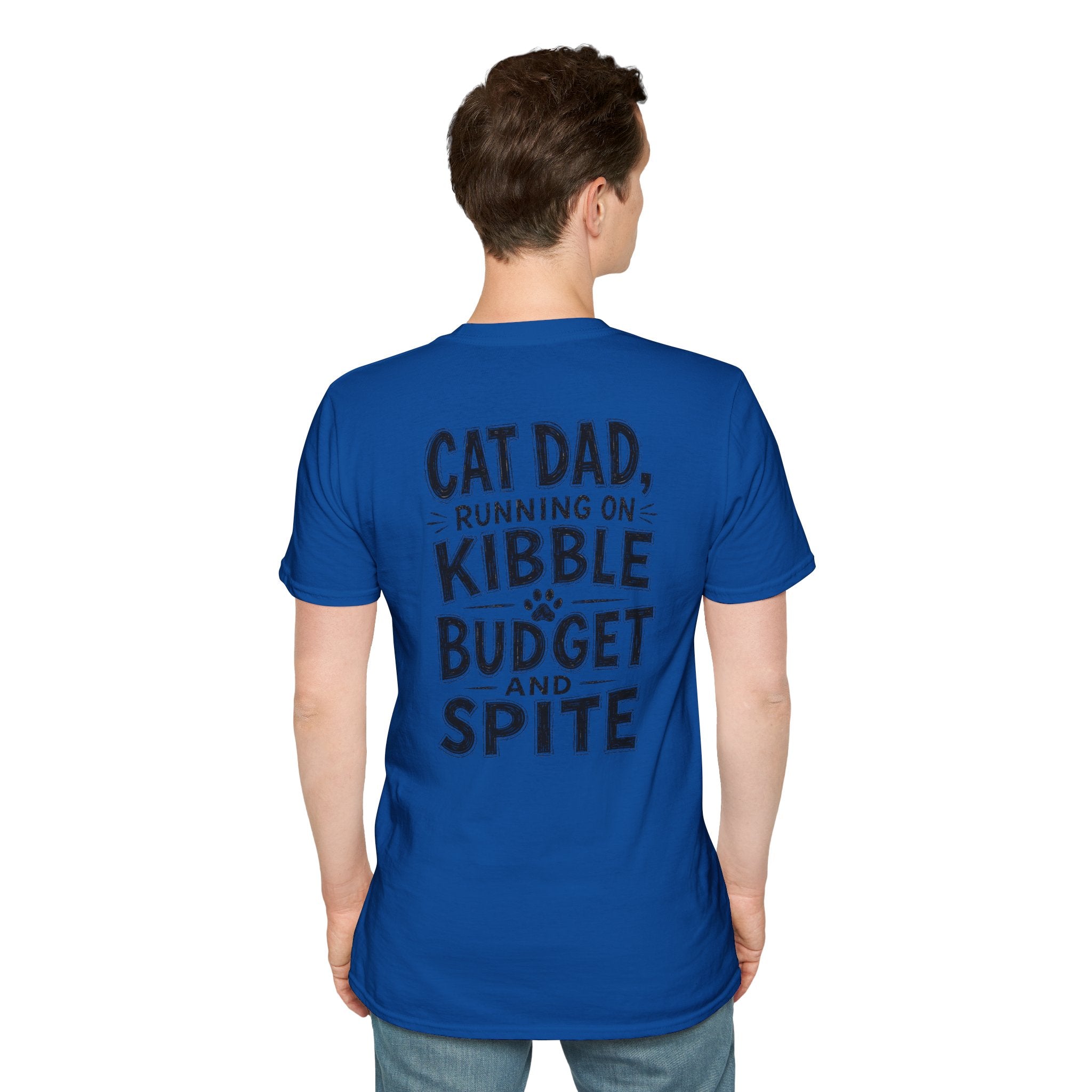 Cat Dad Shirt Running on Kibble Budget and Spite Dark Humor Tee Unique Gift Funny Tshirt