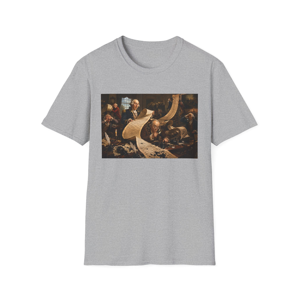 Funny USA Unisex Softstyle T-Shirt Giant Declaration Team Funny Patriotic T-Shirt United States of America Benjamin Franklin George Washington Tshirts