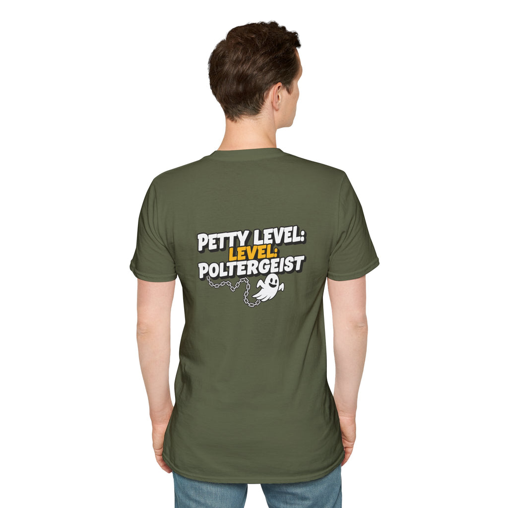 Dark Humor Halloween Shirt Petty Level Poltergeist Funny Ghost Sarcastic Unisex Softstyle Tee Adult Halloween Gift