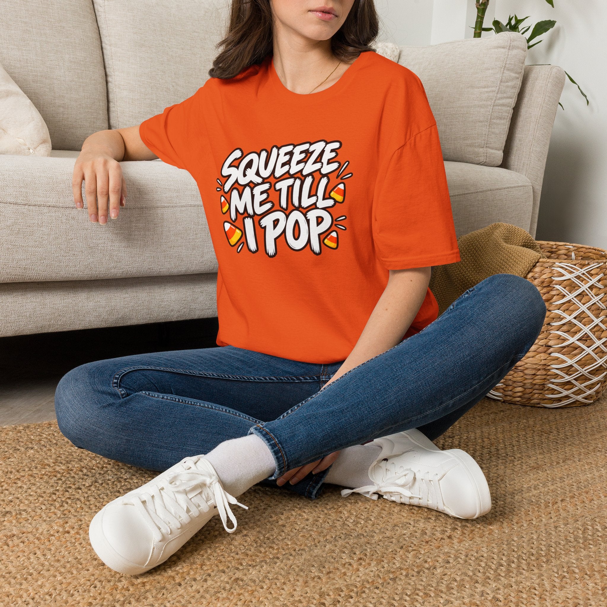 Squeeze Me Till I Pop candy corn funny Halloween shirt