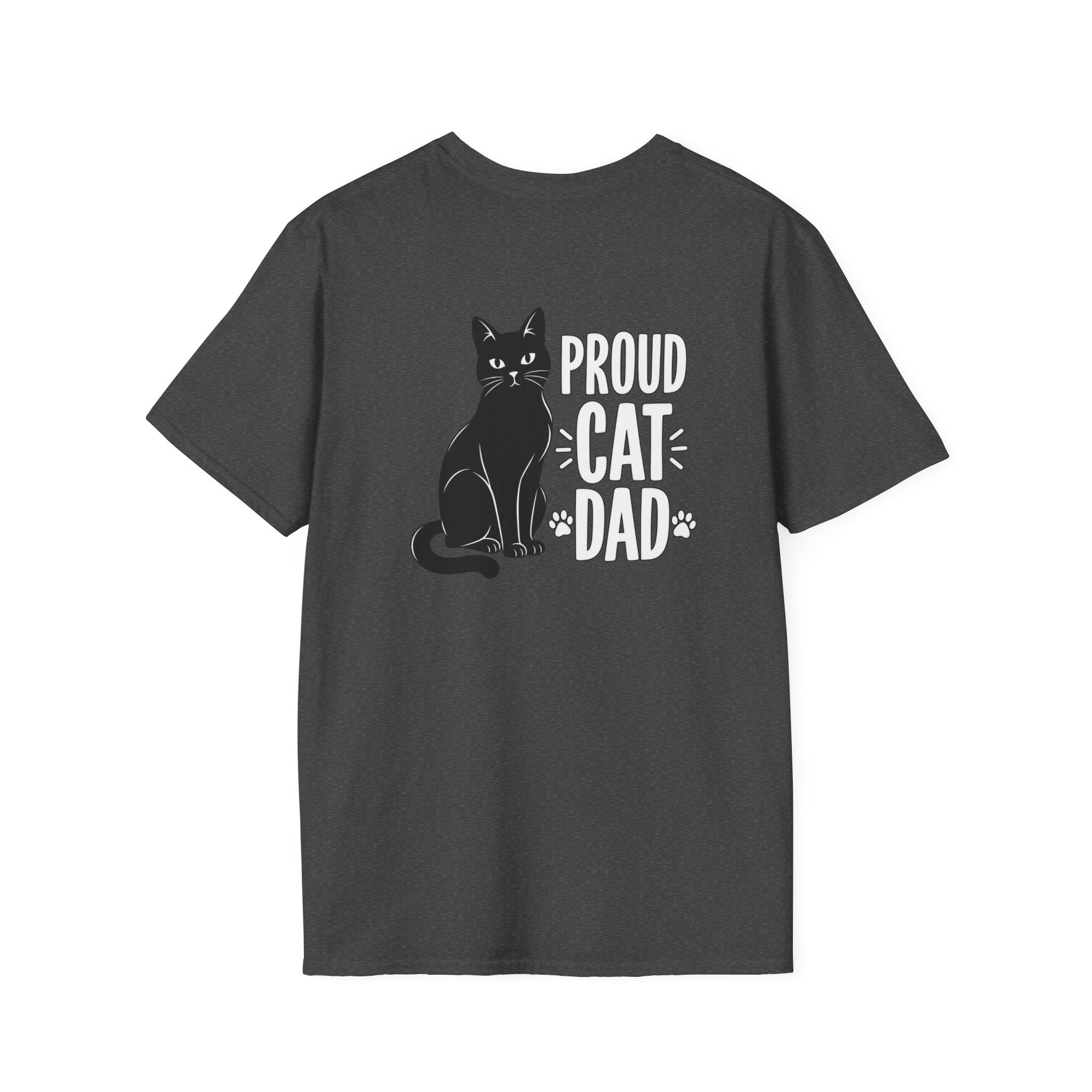 Cat Dad Shirt Proud Cat Dad Black Cat Silhouette Graphic Tee Unique Gift Funny Tshirt