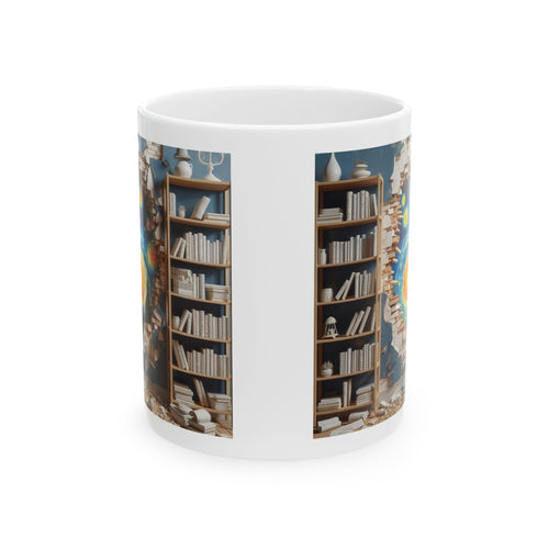 3D Bookshelf Mug-Library Book Shelf Mugs Book Lover Ceramic Van Gogh Cup Gifts 2027 11oz