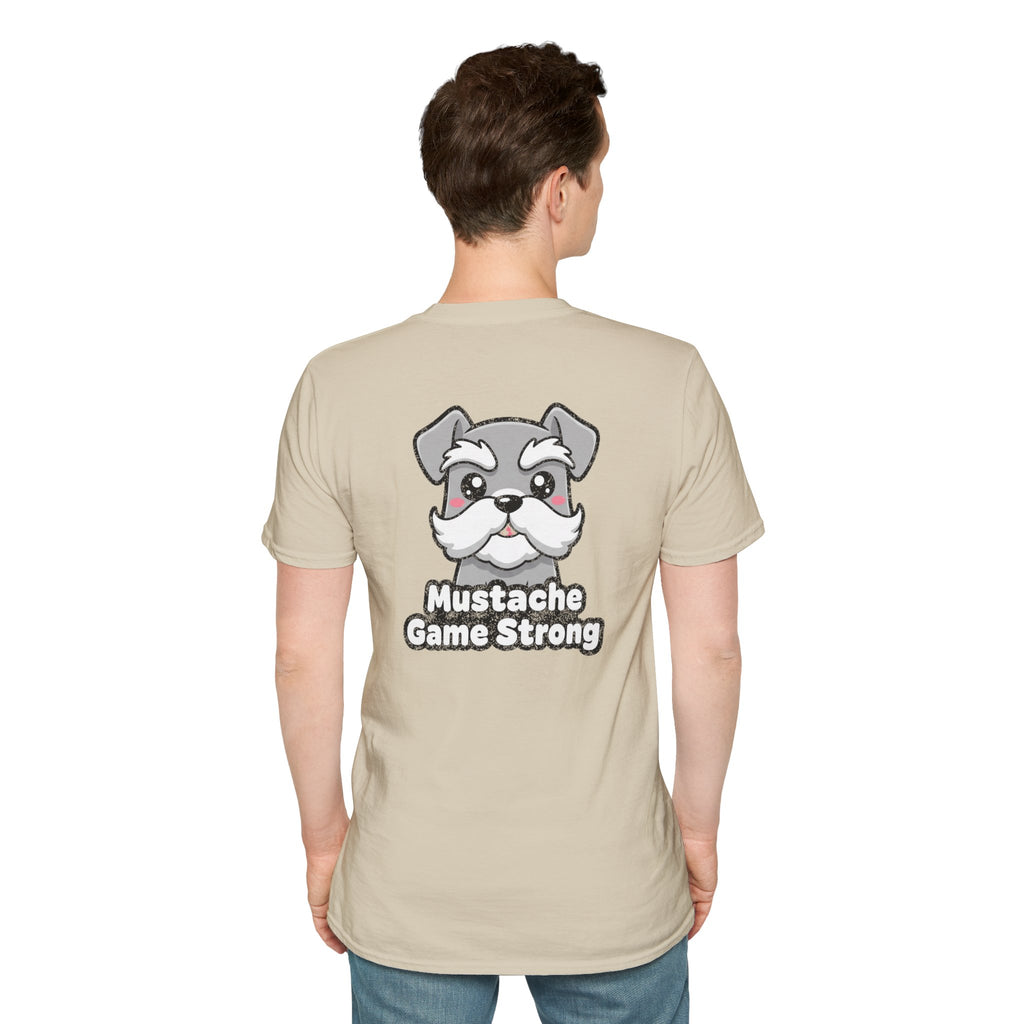 Cute Schnauzer Shirt Mustache Game Strong Funny Dog Lover Unisex Softstyle Tee Gift