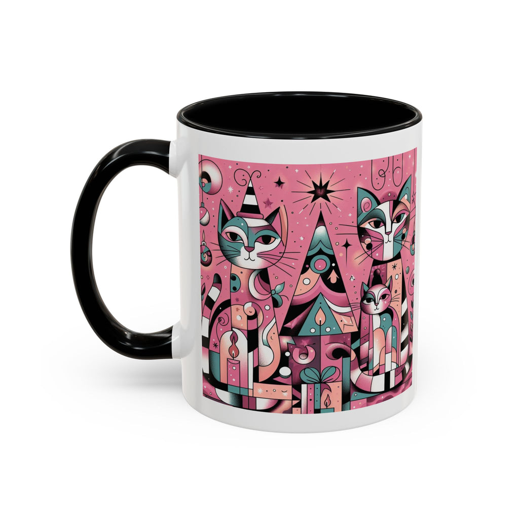 Christmas Mug Pink Cats Mug Mom Picasso Art Funny Coffee Tea Ceramic Cup Gift