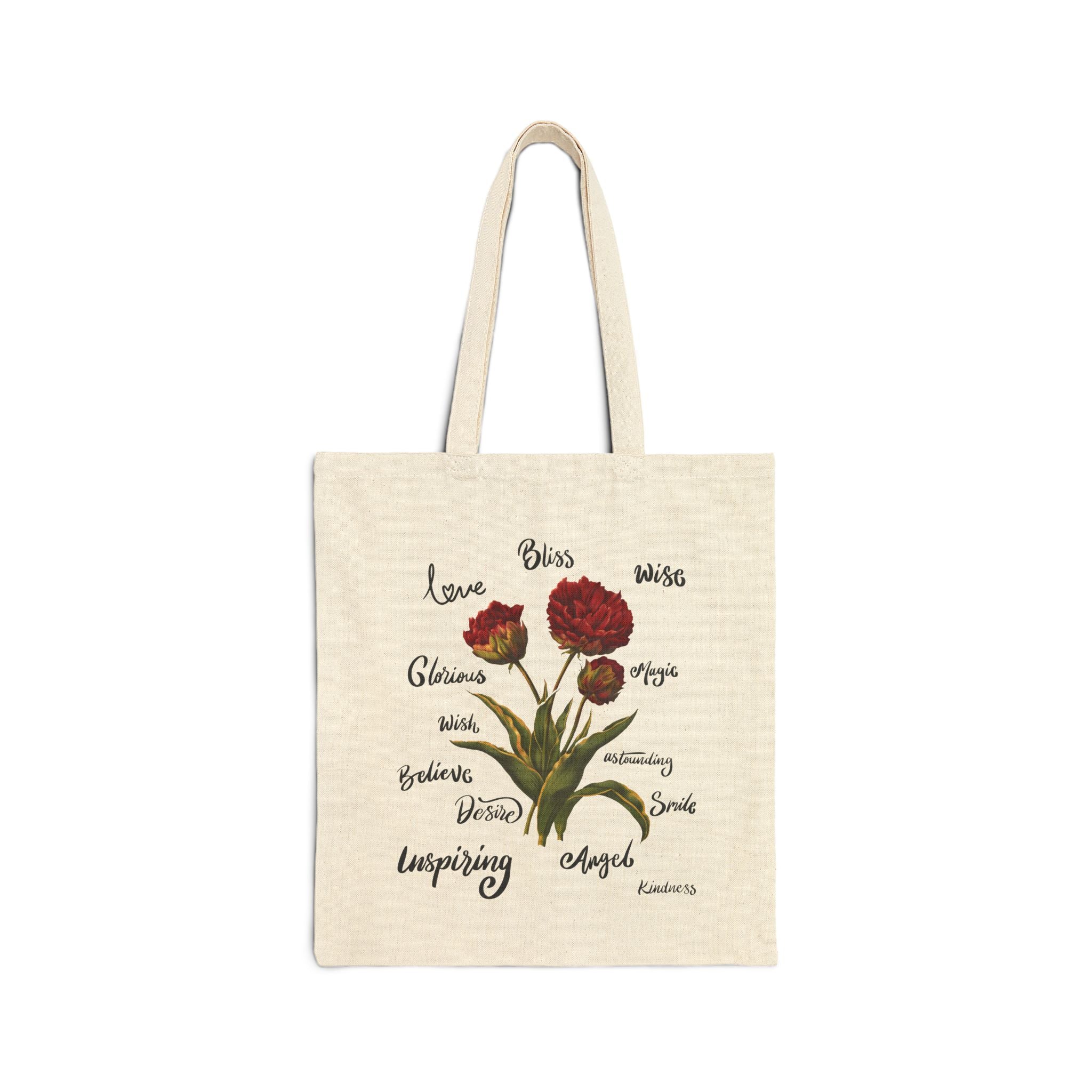 Floral Tote Bag Cute Botanical Print Stylish Cotton Flower Fashion Canvas Bag Us Best Gift