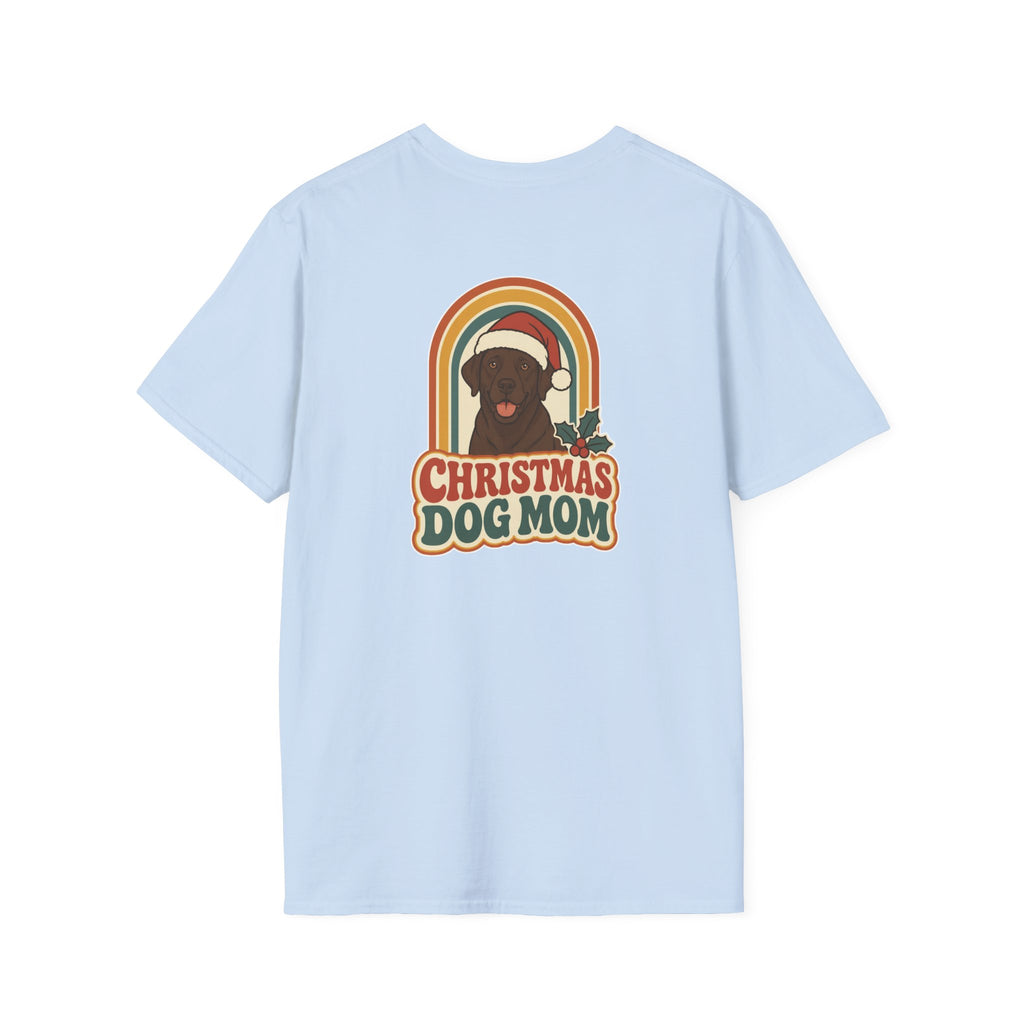 Retro Christmas Dog T-Shirt Christmas Dog Mom Vintage Dog Lover Shirt Unisex Softstyle Tee Christmas Gift