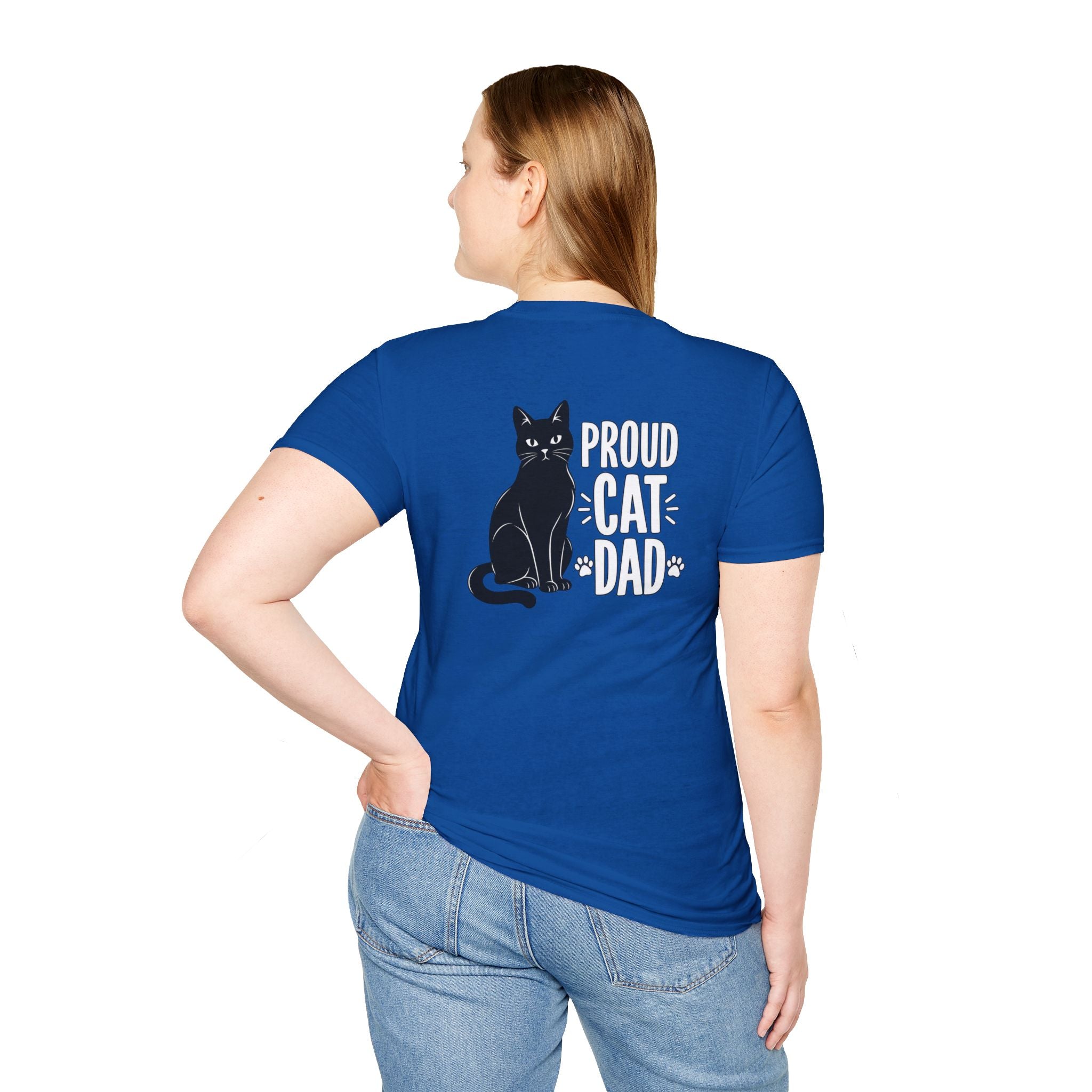 Cat Dad Shirt Proud Cat Dad Black Cat Silhouette Graphic Tee Unique Gift Funny Tshirt