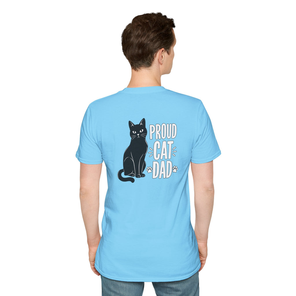 Cat Dad Shirt Proud Cat Dad Black Cat Silhouette Graphic Tee Unique Gift Funny Tshirt