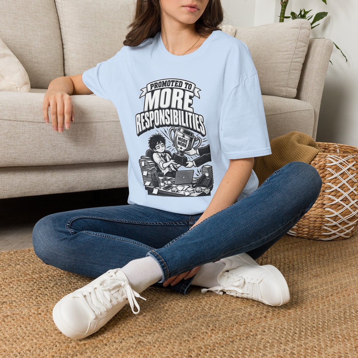 Funny Dark Humor Tshirt — Funny Office Tshirt Dark Humor Graphic Tee Unique Coworker Gift PROMOTED TO MORE RESPONSIBILITIES Shirt