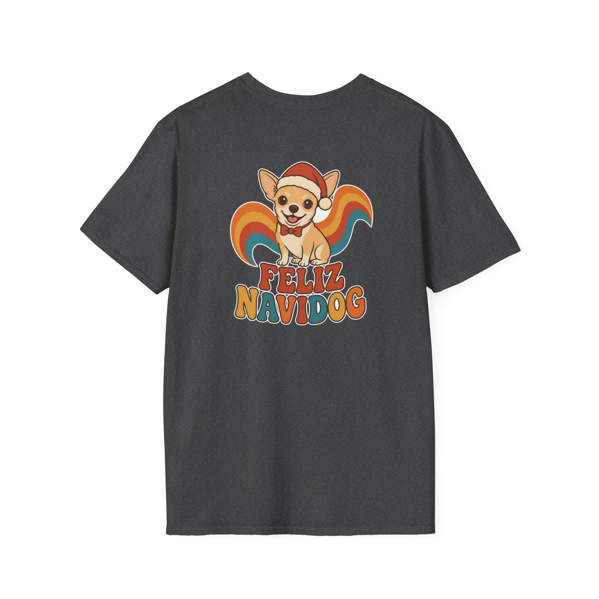 Retro Christmas Dog T-Shirt Feliz Navidog Vintage Dog Lover Shirt Unisex Softstyle Tee Christmas Gift