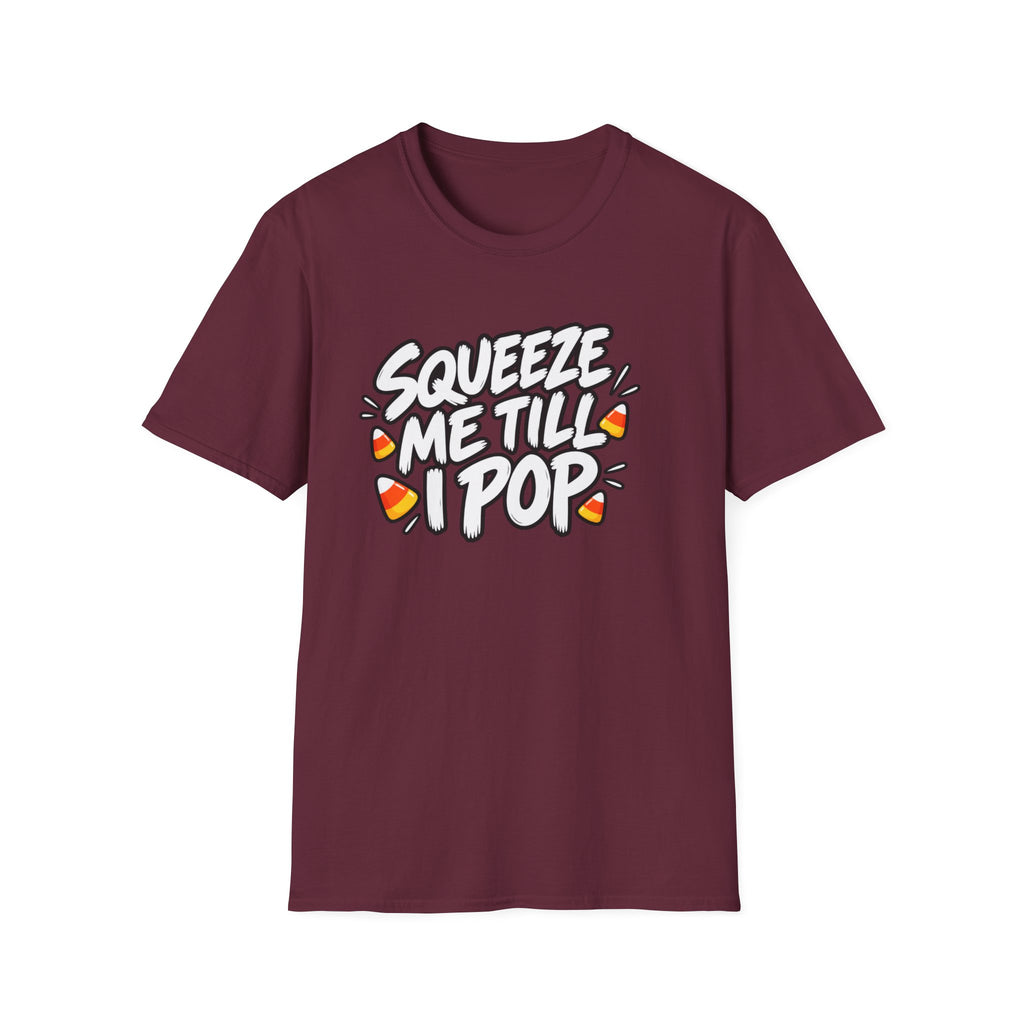 Funny Halloween Shirt Squeeze Me Till I Pop Candy Corn Novelty Tee Graphic T-Shirt