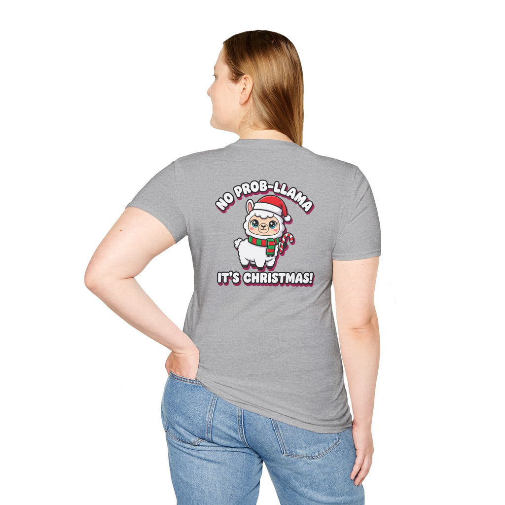 Cute Christmas Shirt No Prob Llama Its Christmas Funny Animal Unisex Softstyle Tee Christmas Gift