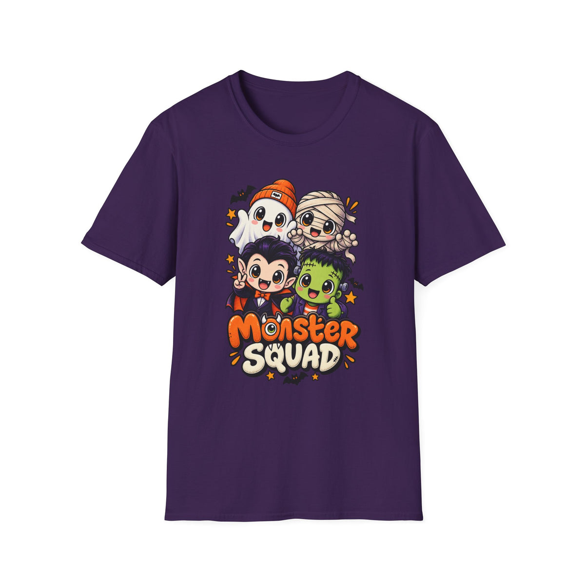 Funny Monster Squad Shirt | Cute Kawaii Halloween Tee | Ghost Mummy Vampire Frankenstein Graphic T-Shirt