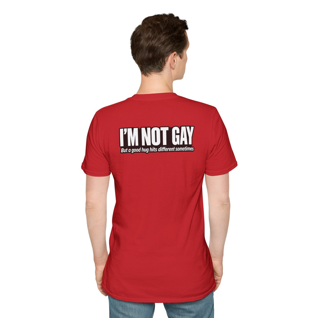 Dark Humor Funny Tshirt I'm not Gay but a Hug huts different Tee Unique Gift Unisex Softsyle Shirt