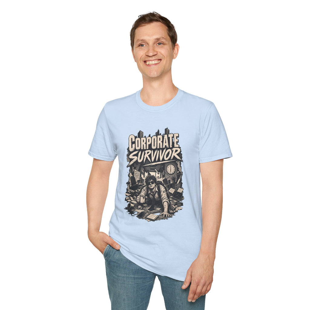 Funny Dark Humor Tshirt — Funny Office Tshirt Dark Humor Graphic Tee Unique Coworker Gift CORPORATE SURVIVOR Shirt
