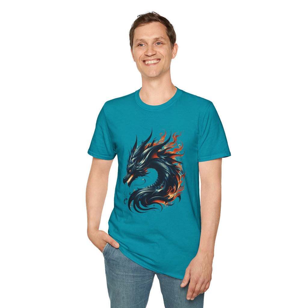 Dragon T-shirt Mens Graphic Tee Clothing Apparel Chinese Symbol Unisex Softstyle