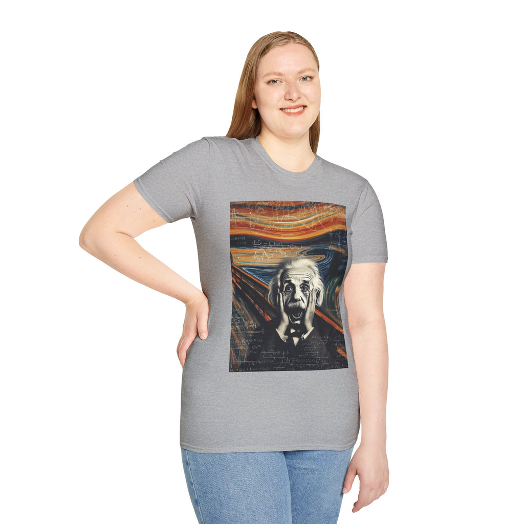 Funny Einstein Unisex Softstyle T-Shirt Edvard Munch Scream Cotton Gift Men Lady
