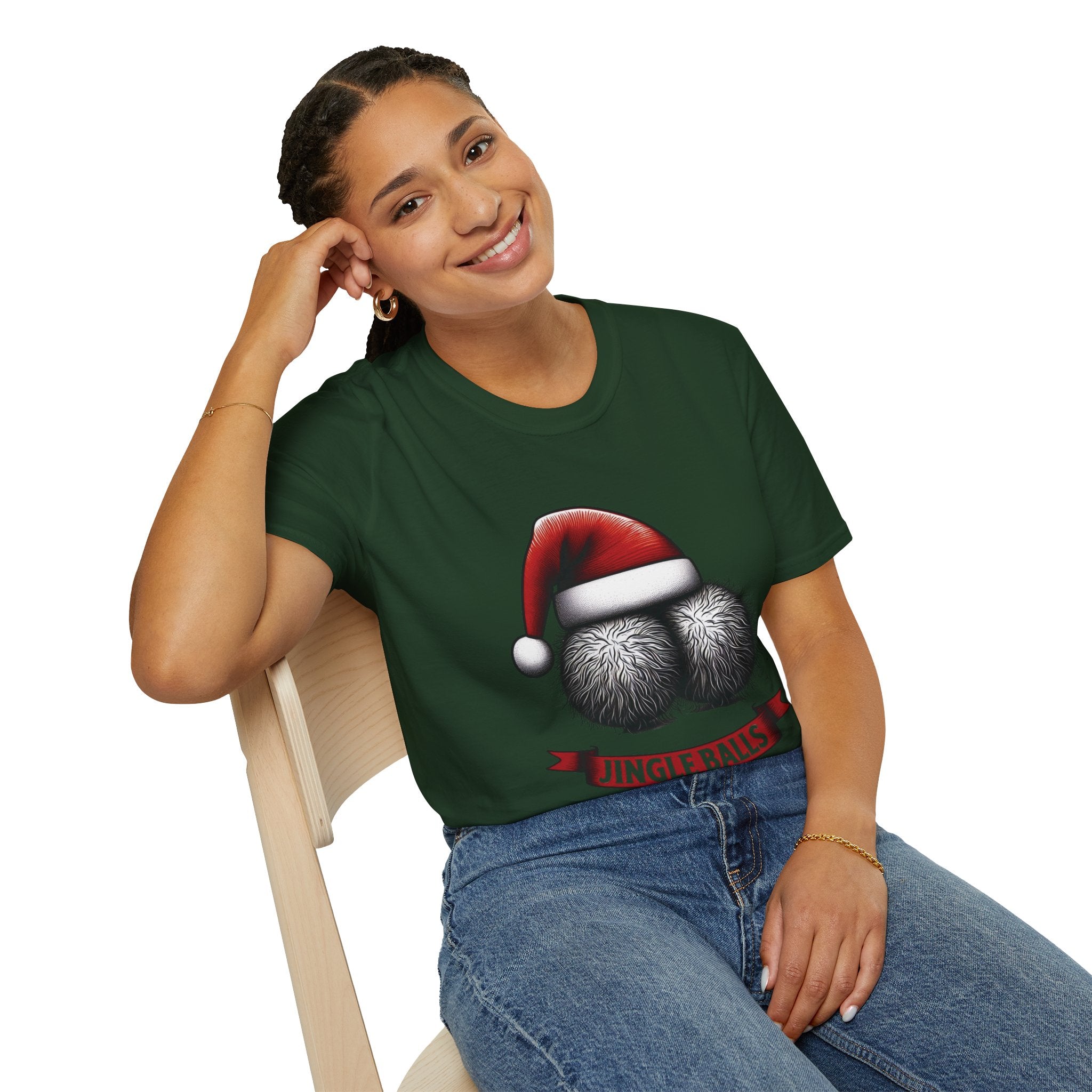 Tshirt Jingle Balls Funny Christmas T-Shirt Xmas Gift Tops Unisex Softstyle 2027