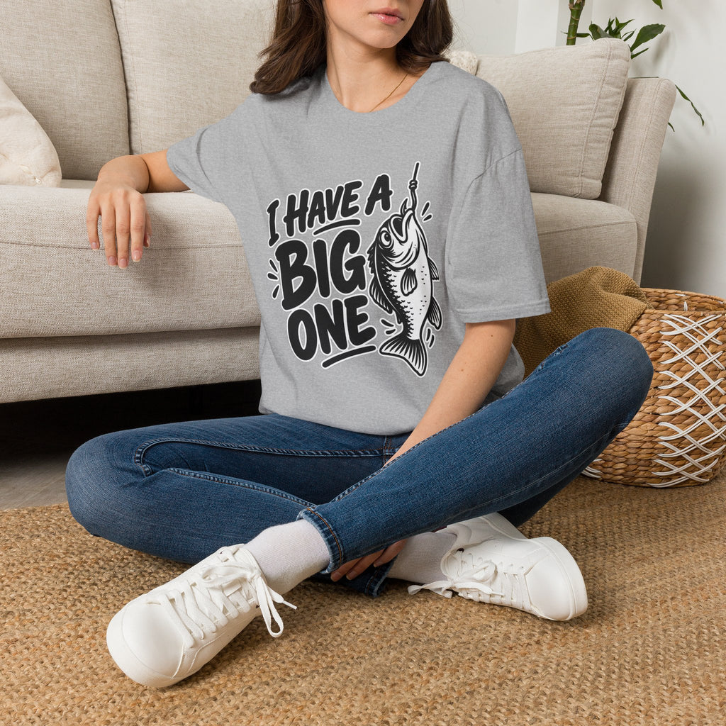 Funny Fishing Shirt I Have a Big One Novelty Unique Gift Tshirt Unisex Softstyle Graphic Tee