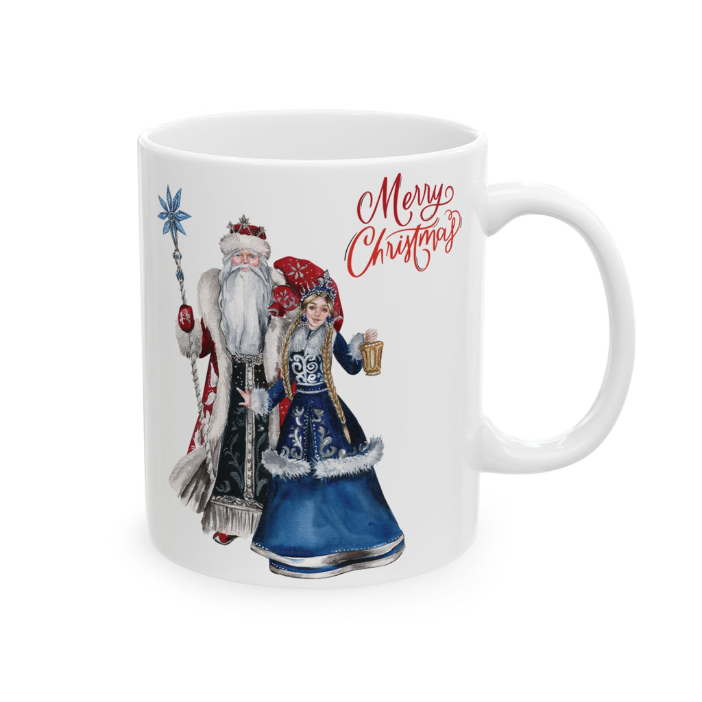 Christmas Mug Funny Santa Claus Mug Snow Maiden Unique Russian Cute Coffee Cup 11oz Best Gift for New Year