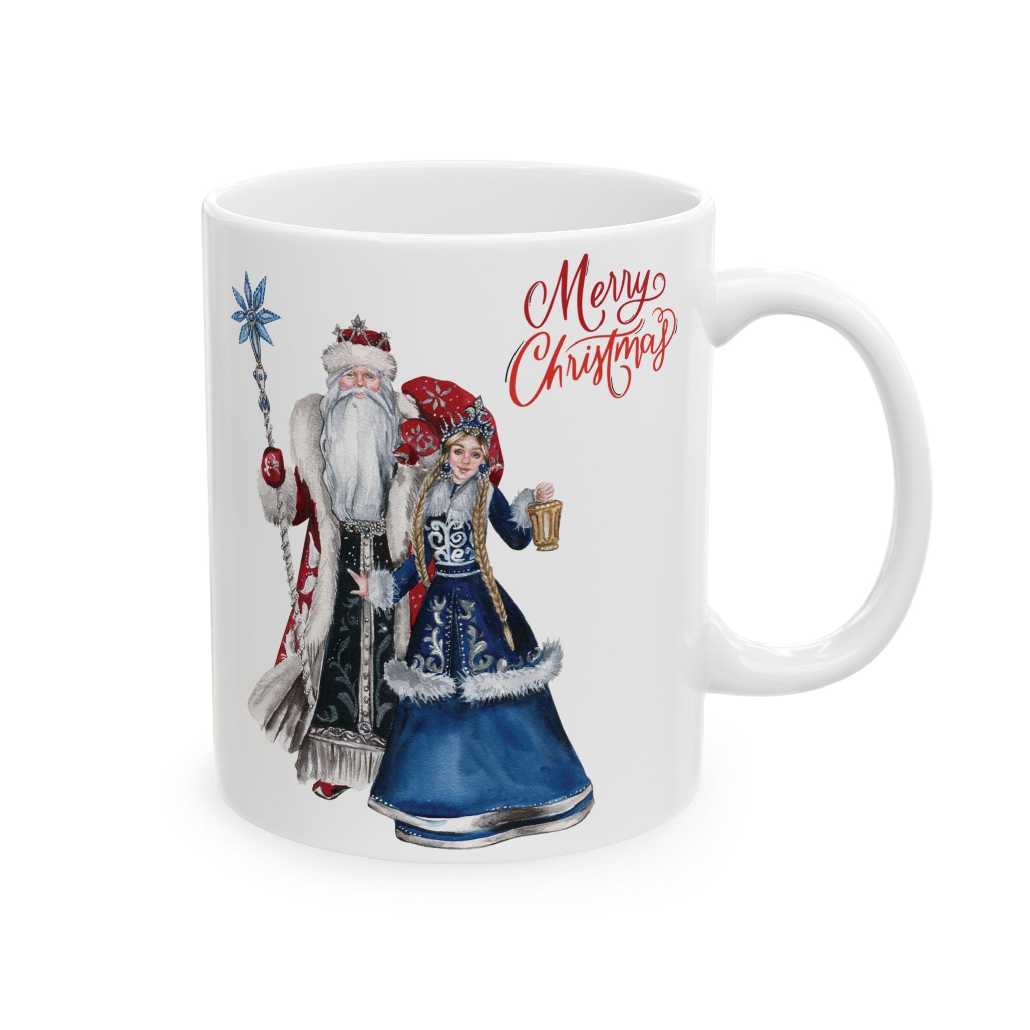 Christmas Mug Funny Santa Claus Mug Snow Maiden Unique Russian Cute Coffee Cup 11oz Best Gift for New Year