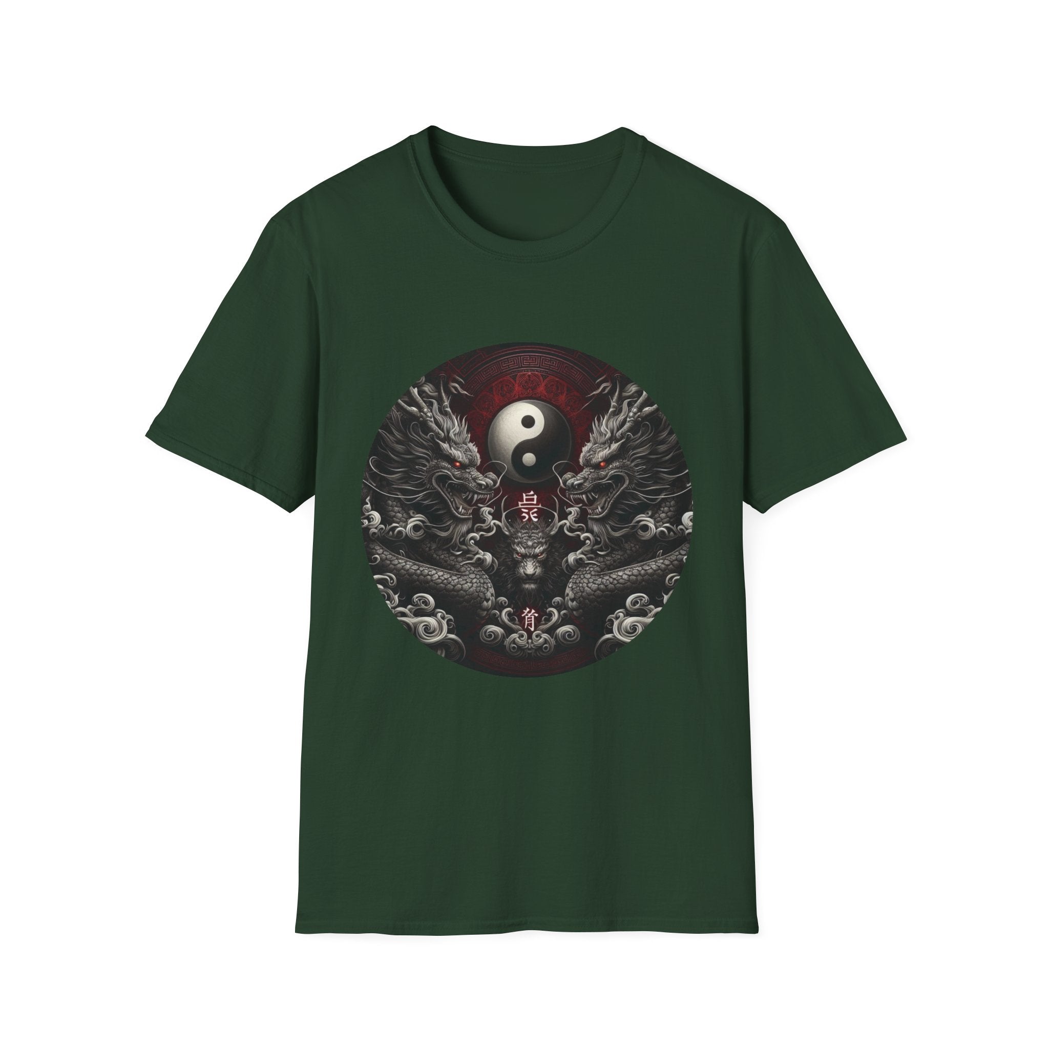 Dragon T-shirt Men Women Graphic Tee Clothing Apparel Symbol Ying Yang Best Gift