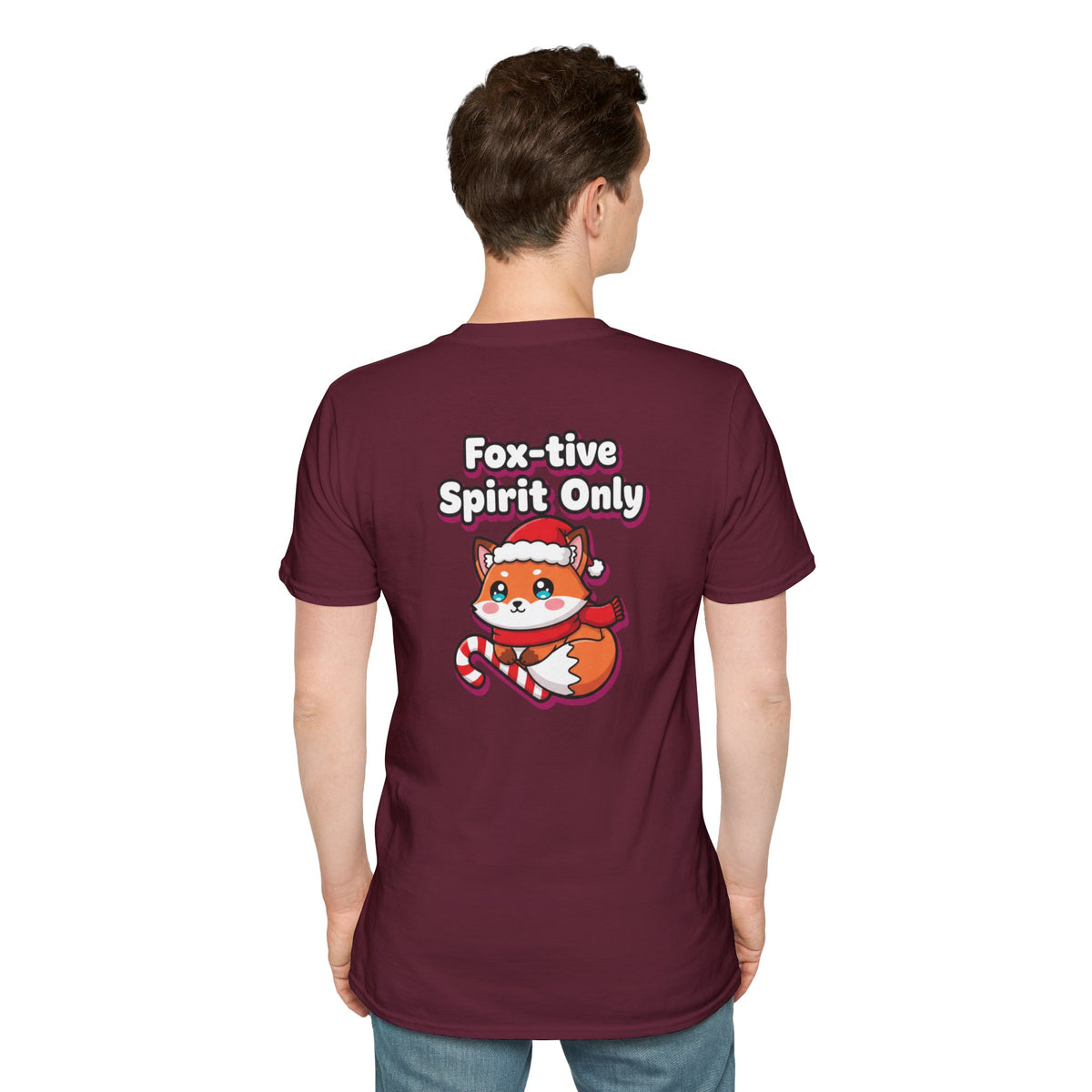 Cute Christmas Shirt Foxtive Spirit Only Funny Animal Unisex Softstyle Tee Christmas Gift