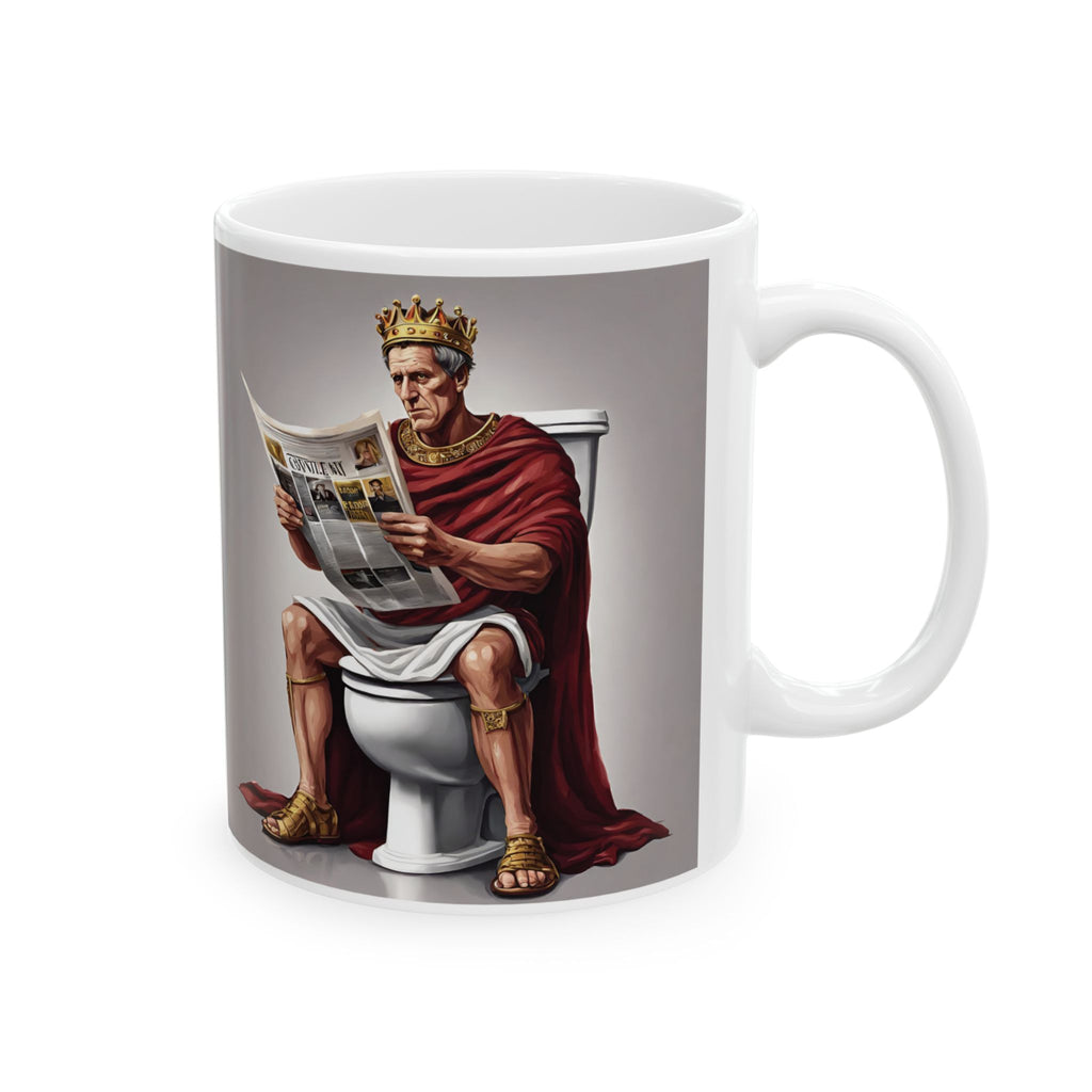 Funny Caesar Julius Sitting on Toilet Mug Coffee Mug Best Gift Tea Mug Rome 11oz