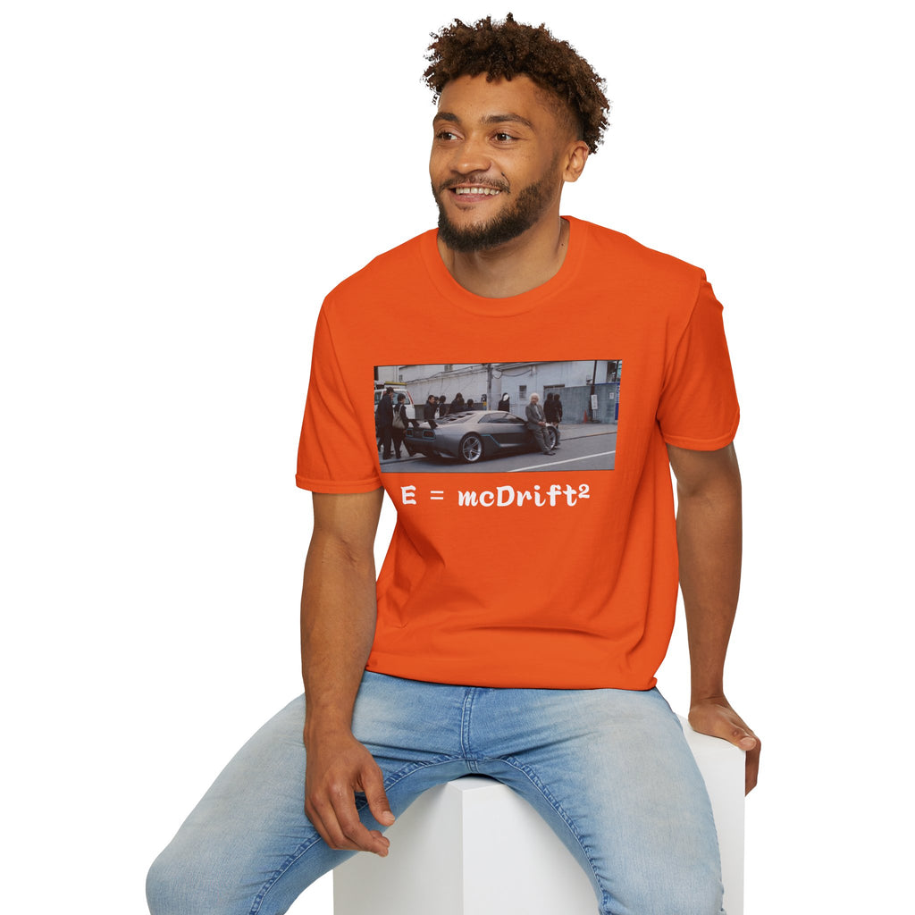 Funny Einstein Drift T-Shirt Speed Racing Car Unisex Softstyle TShirt Gift Men