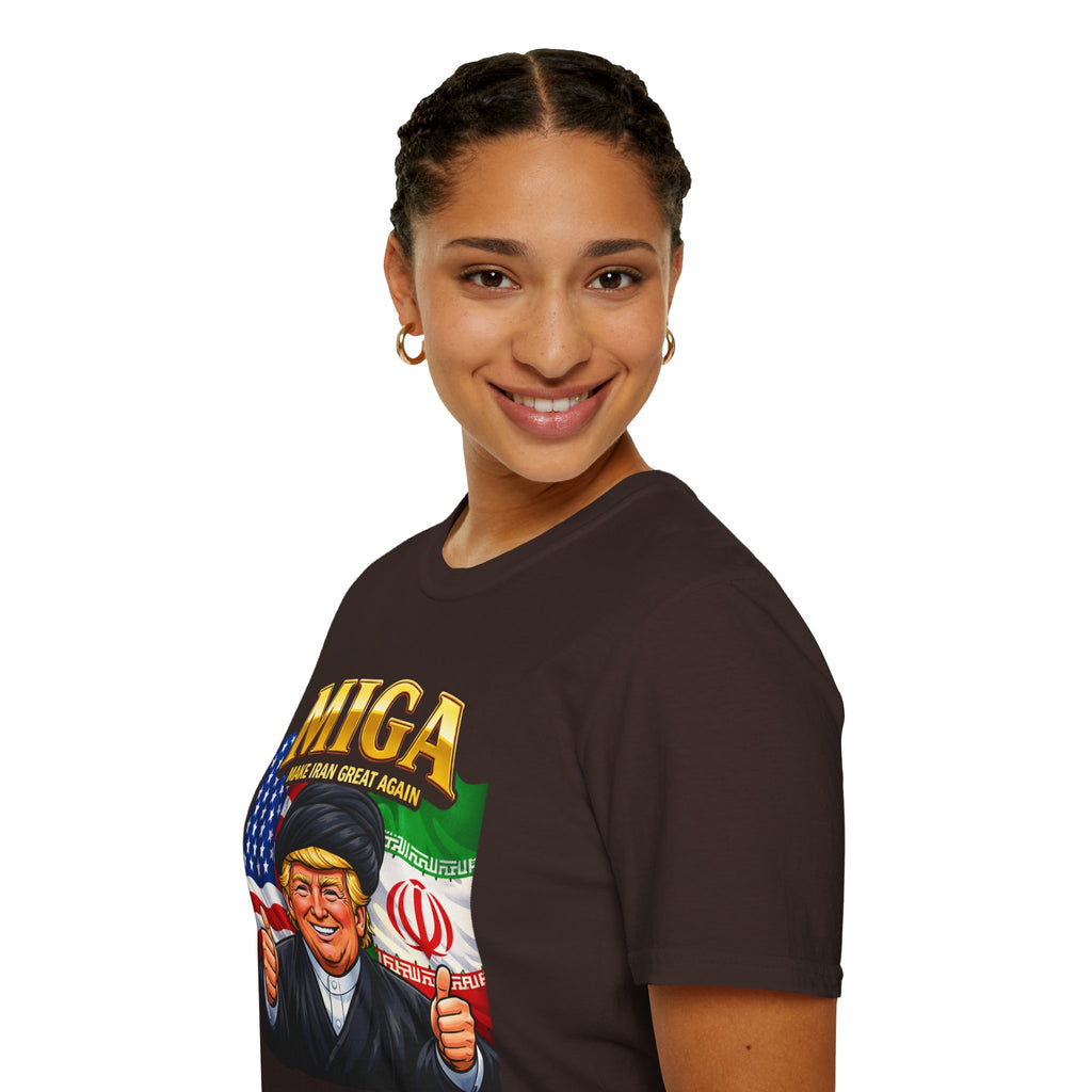 Funny Trump Iranian Flag Shirt Make Iran Great Again MIGA Softstyle T-Shirt Best