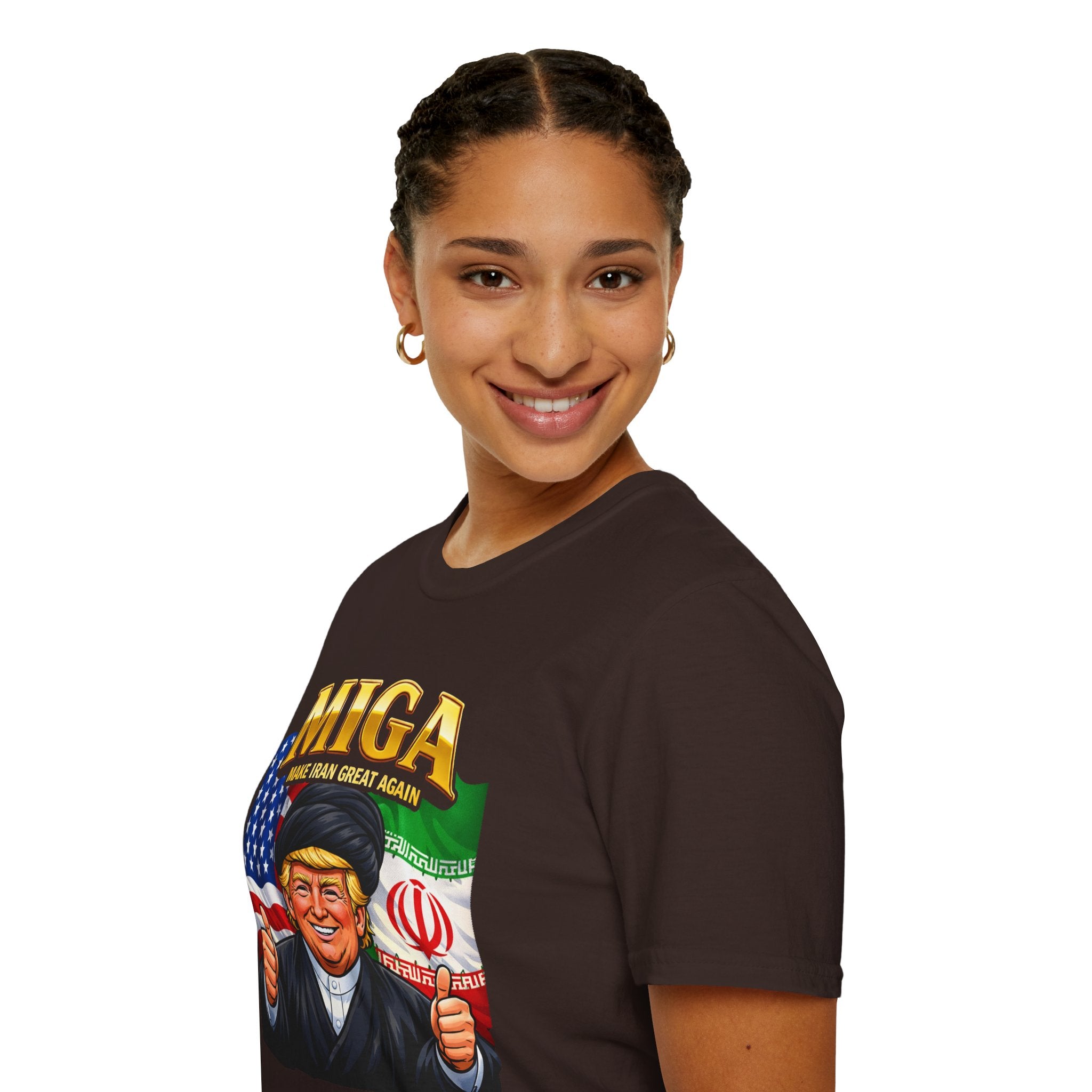 Funny Trump Iranian Flag Shirt Make Iran Great Again MIGA Softstyle T-Shirt Best