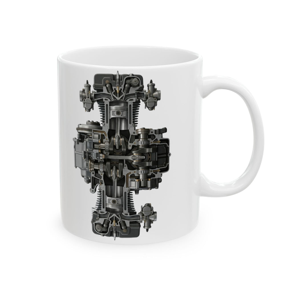Mechanical Engine Mug 11oz Ceramic Coffee Cup Engineering Mechanic Gift for Dad