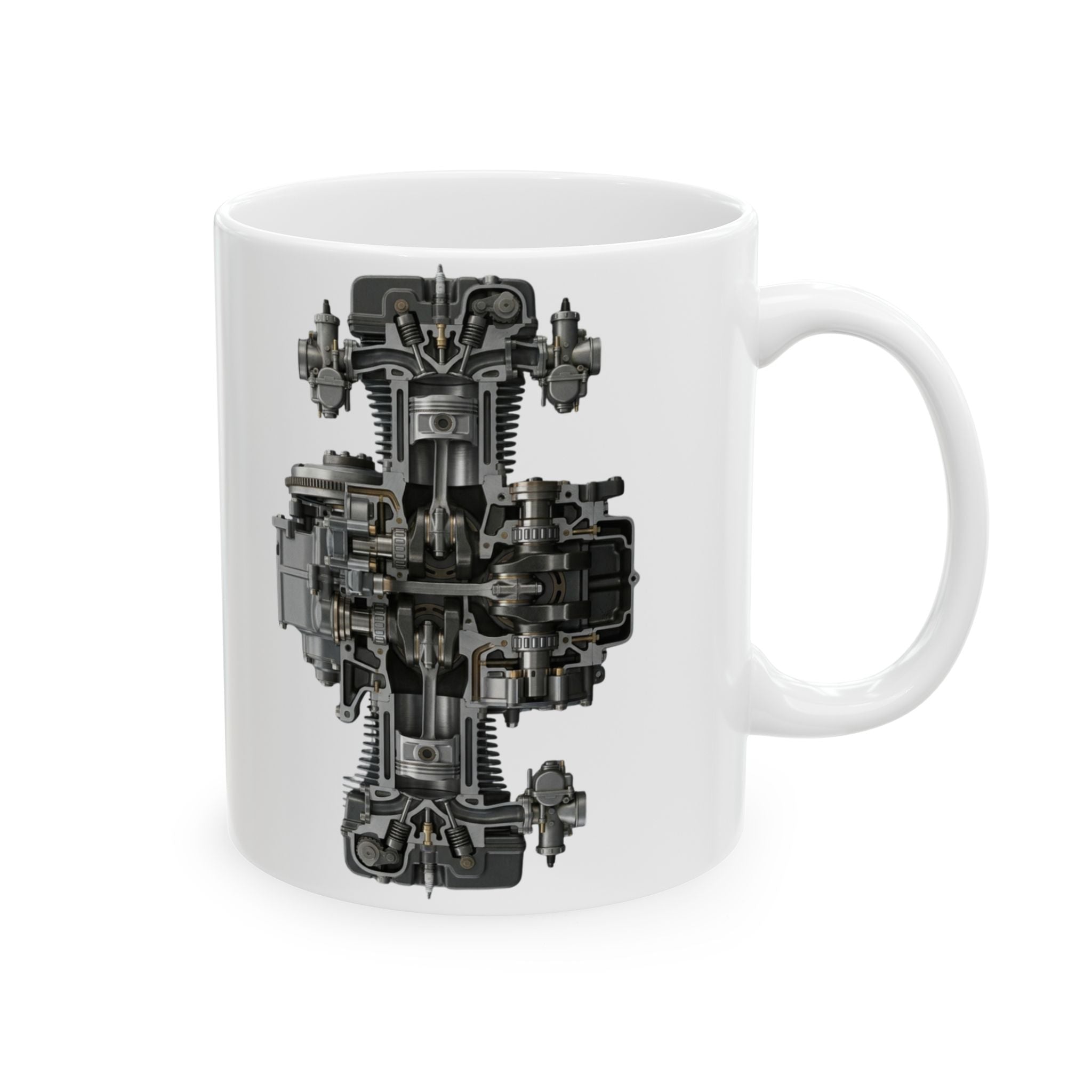 Mechanical Engine Mug 11oz Ceramic Coffee Cup Engineering Mechanic Gift for Dad