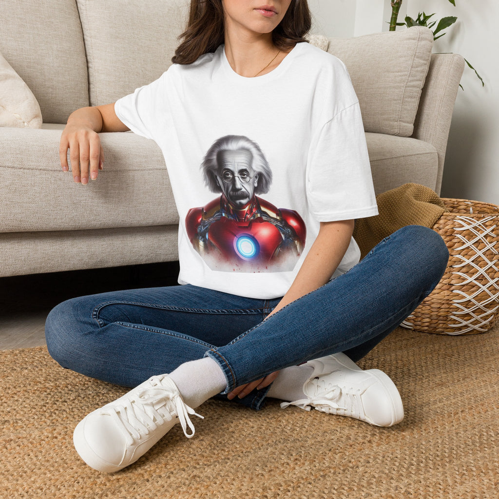 Funny Einstein Unisex Soft-style T-shirt Iron Man Albert Unique Gift Kids Art