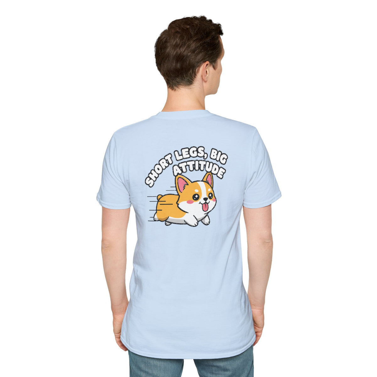 Cute Corgi Shirt Short Legs, Big Attitude Funny Dog Lover Unisex Softstyle Tee Gift